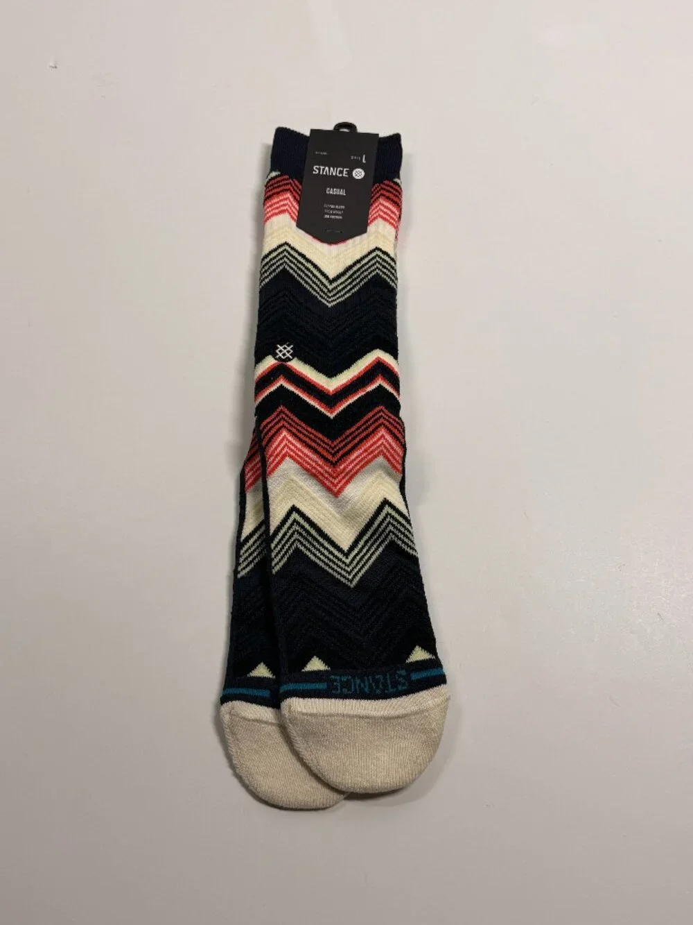 NWT Stance Cotton Blend Crew Socks - Modern Striped - Large